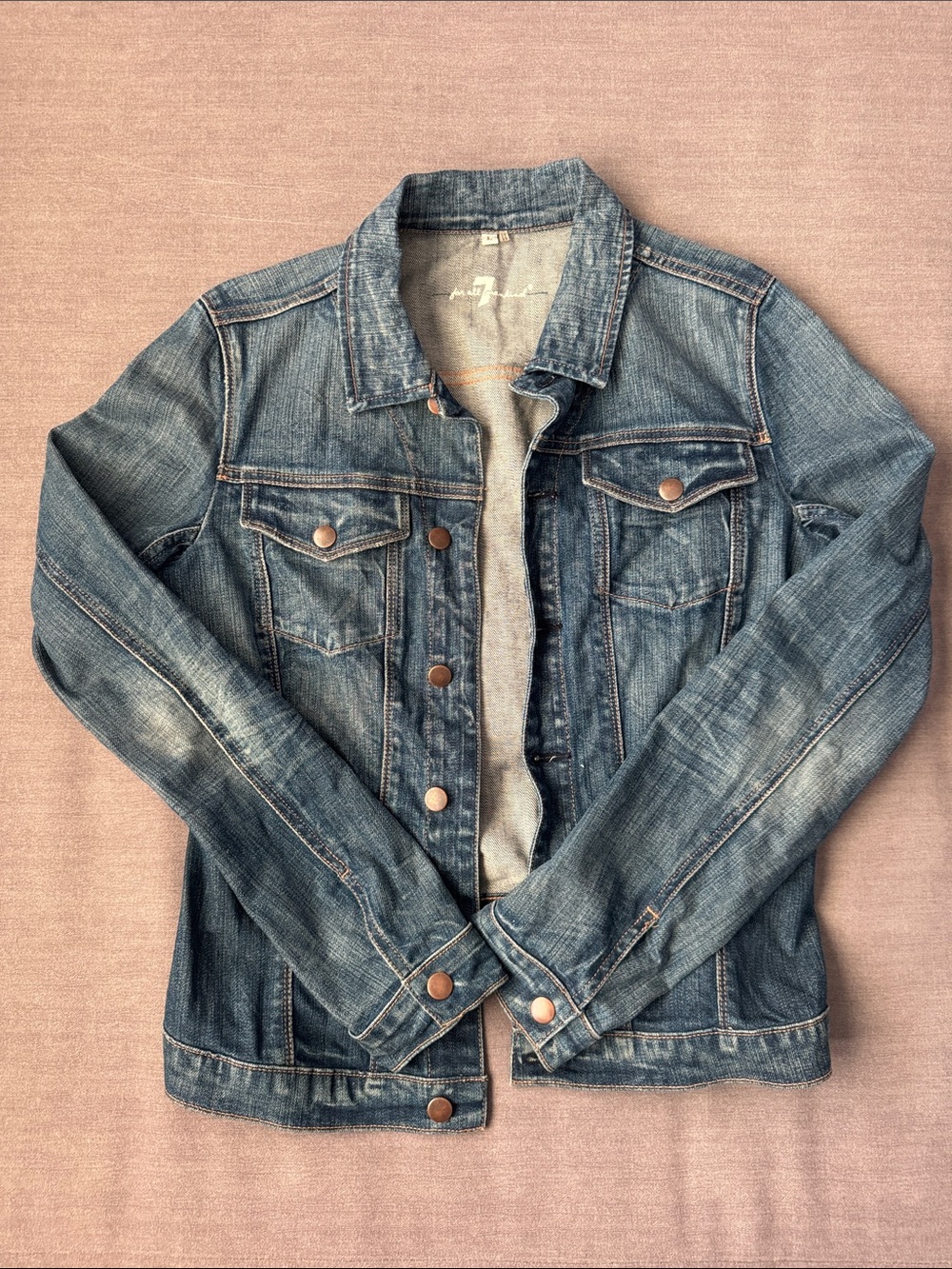 7 For All Mankind Blue Denim Jacket